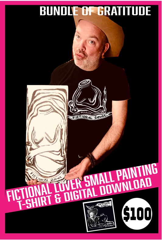 BUNDLE OF GRATITUDE--Small Fictional Lover Painting, T-shirt & Full Album Digital Download